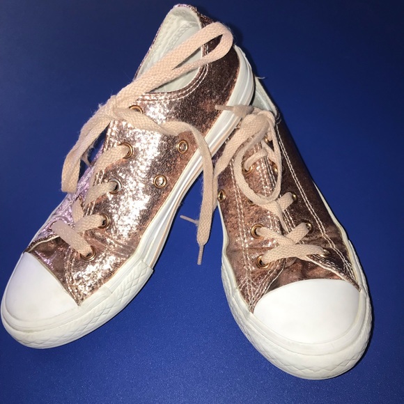 converse rose gold glitter